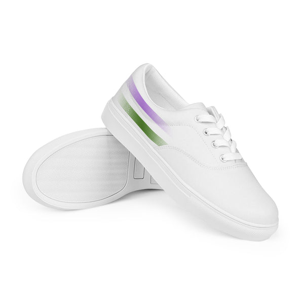 Casual Genderqueer Pride Colors White Lace-up Shoes - Women Sizes