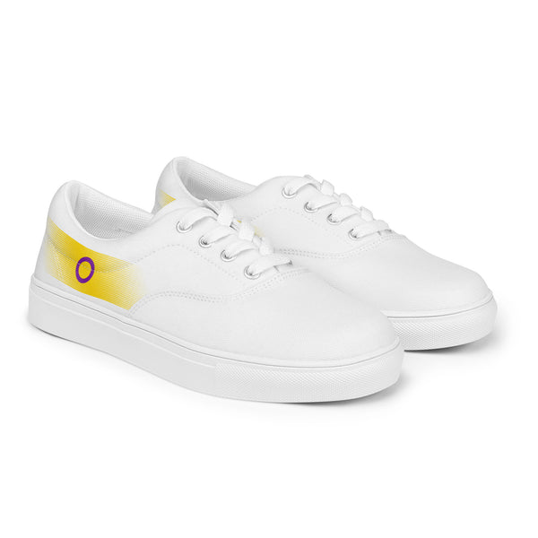 Casual Intersex Pride Colors White Lace-up Shoes - Women Sizes