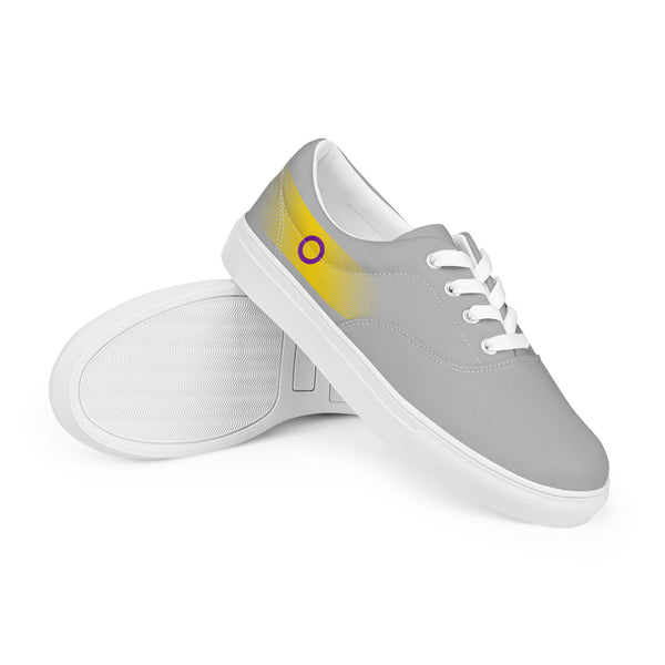 Casual Intersex Pride Colors Gray Lace-up Shoes - Women Sizes