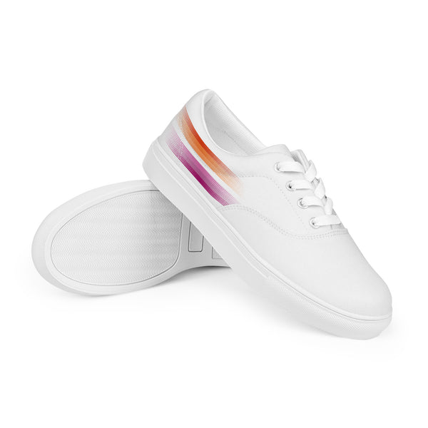 Casual Lesbian Pride Colors White Lace-up Shoes - Women Sizes
