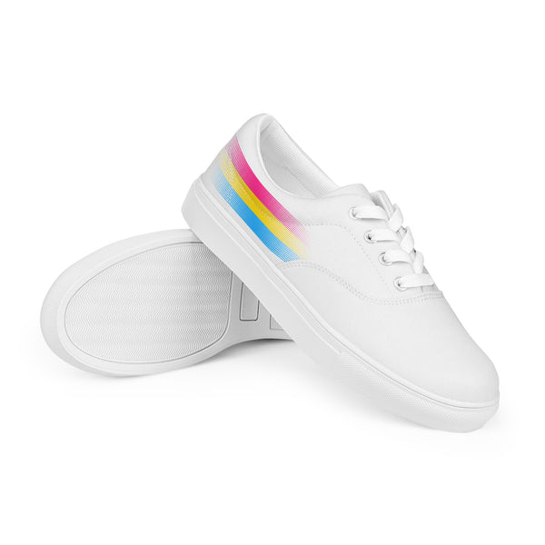 Casual Pansexual Pride Colors White Lace-up Shoes - Women Sizes