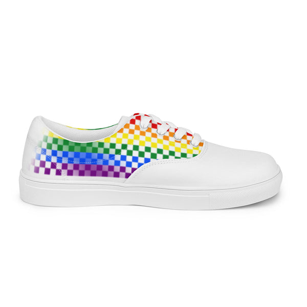 Gay Pride Rainbow Checkers Lace-up Shoes