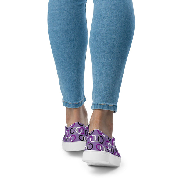 Asexual Classic Purple Slip-On Shoes