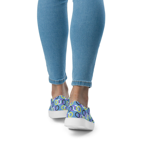 Non-Binary Pride Classic Blue Slip-On Shoes