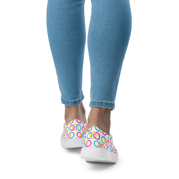 Pansexual Pride Classic White Slip-On Shoes