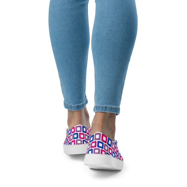 Bisexual Pride Casual White Slip-On Shoes