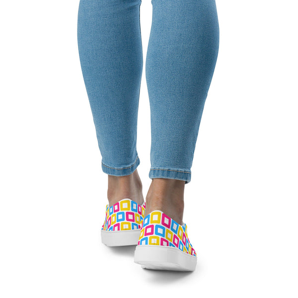 Pansexual Pride Casual White Slip-On Shoes