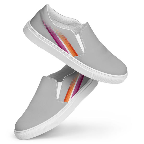 Lesbian Pride Colors Original Gray Slip-On Shoes