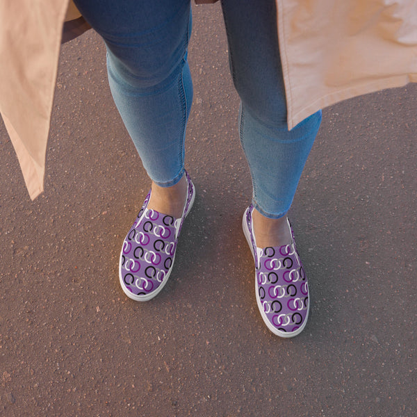 Asexual Classic Purple Slip-On Shoes