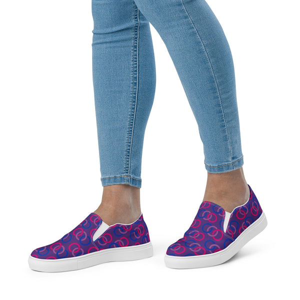 Bisexual Classic Purple Slip-On Shoes