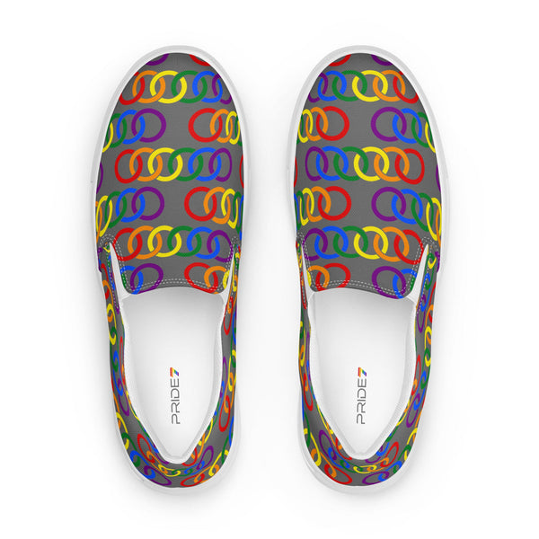 Gay Pride Classic Gray Slip-On Shoes