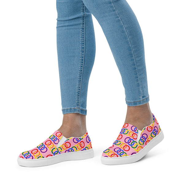 Gay Pride Classic Pink Slip-On Shoes