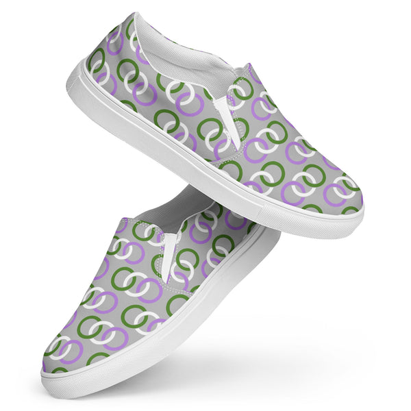 Genderqueer Pride Classic Gray Slip-On Shoes