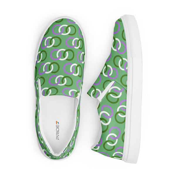 Genderqueer Pride Classic Green Slip-On Shoes