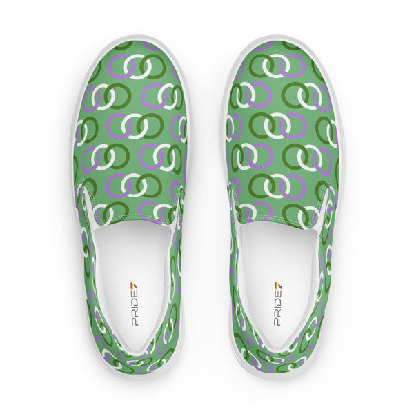 Genderqueer Pride Classic Green Slip-On Shoes