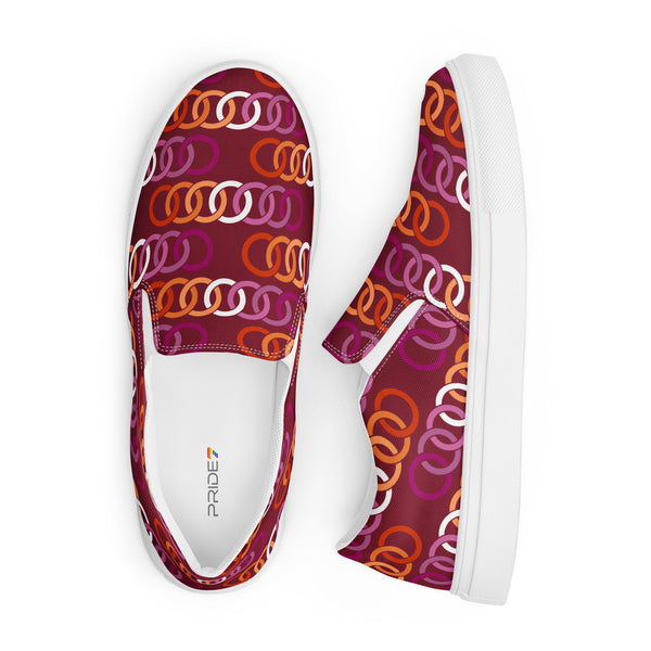 Lesbian Pride Classic Burgundy Slip-On Shoes