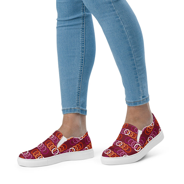 Lesbian Pride Classic Burgundy Slip-On Shoes