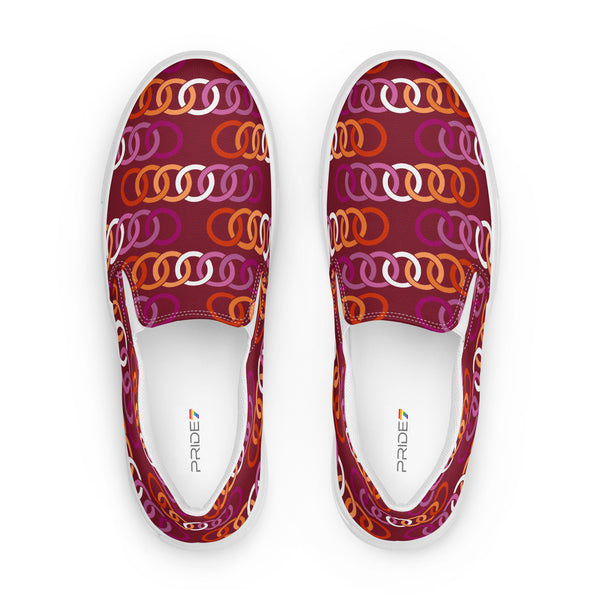 Lesbian Pride Classic Burgundy Slip-On Shoes