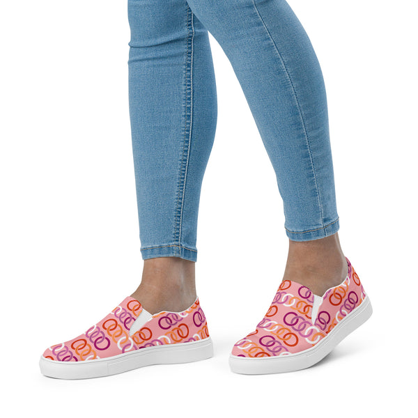 Lesbian Pride Classic Pink Slip-On Shoes