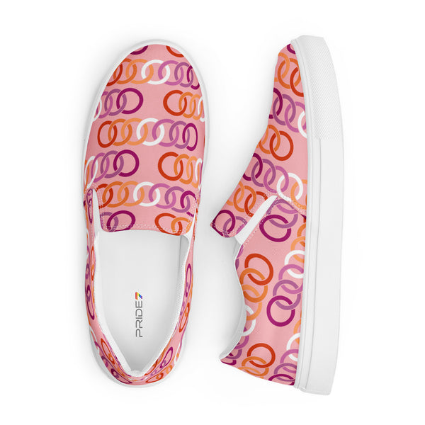 Lesbian Pride Classic Pink Slip-On Shoes