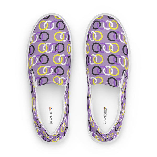 Non-Binary Pride Classic Purple Slip-On Shoes