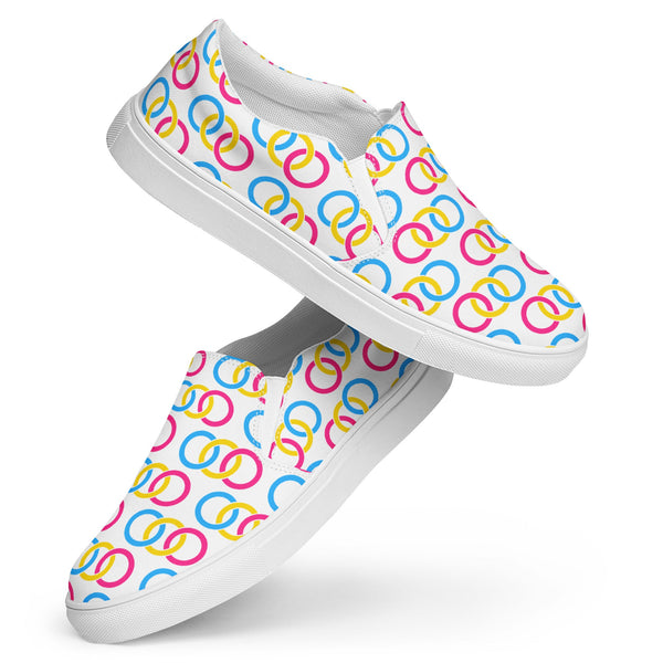 Pansexual Pride Classic White Slip-On Shoes