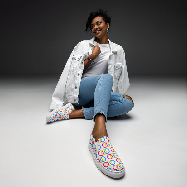 Pansexual Pride Classic White Slip-On Shoes