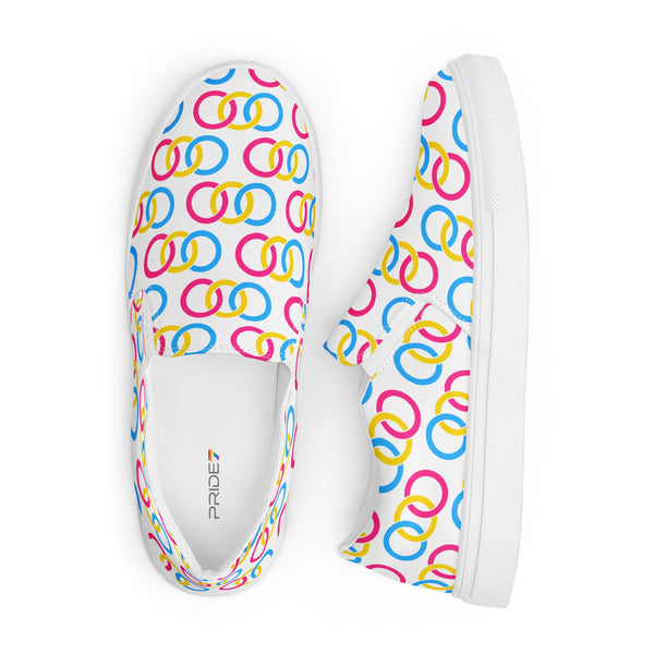 Pansexual Pride Classic White Slip-On Shoes