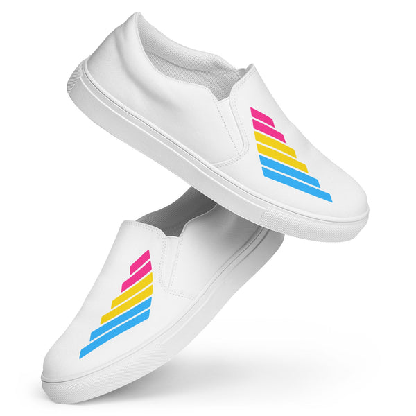 Pansexual Pride Modern White Slip-On Shoes