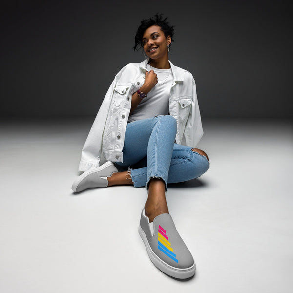 Pansexual Pride Modern Gray Slip-On Shoes