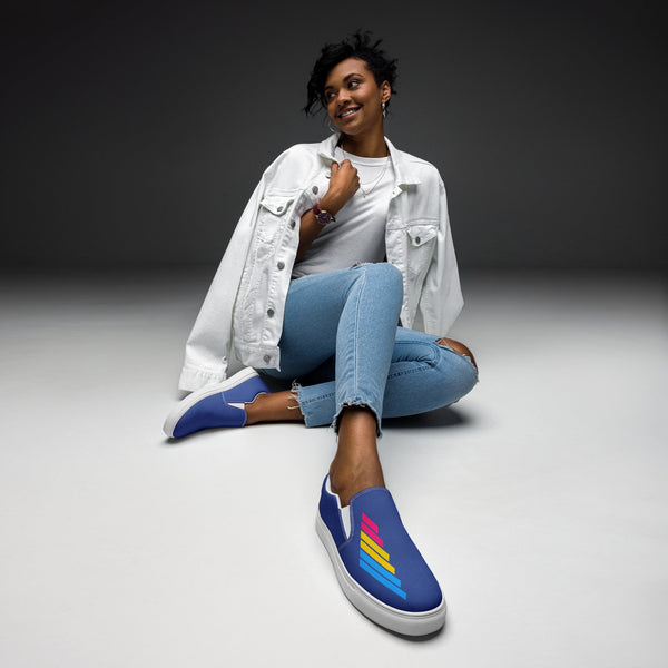 Pansexual Pride Modern Blue Slip-On Shoes