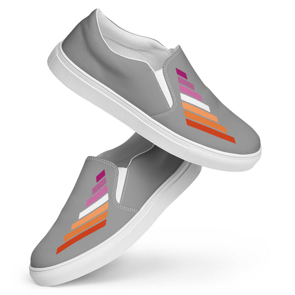 Lesbian Pride Modern Gray Slip-On Shoes