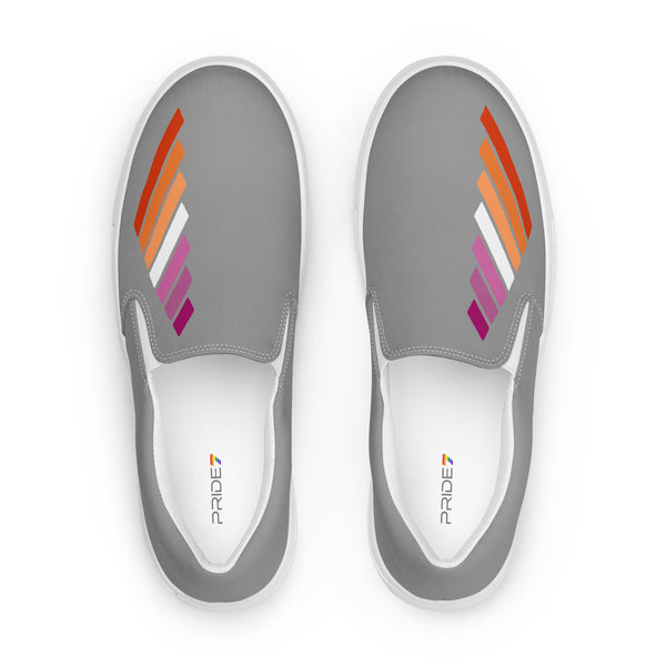 Lesbian Pride Modern Gray Slip-On Shoes