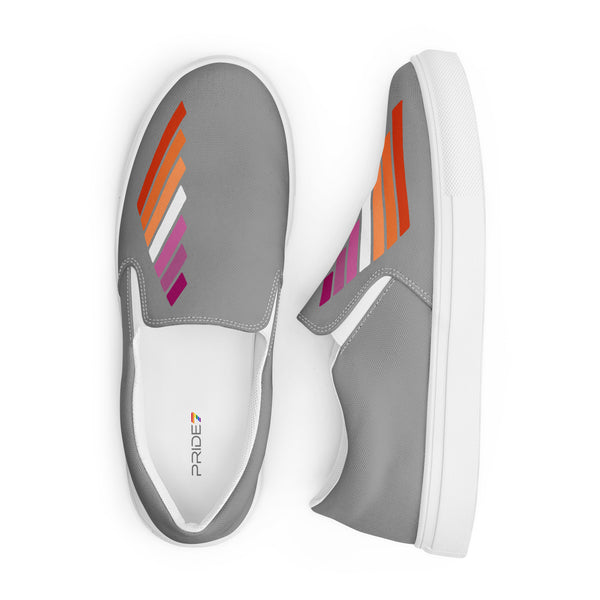 Lesbian Pride Modern Gray Slip-On Shoes