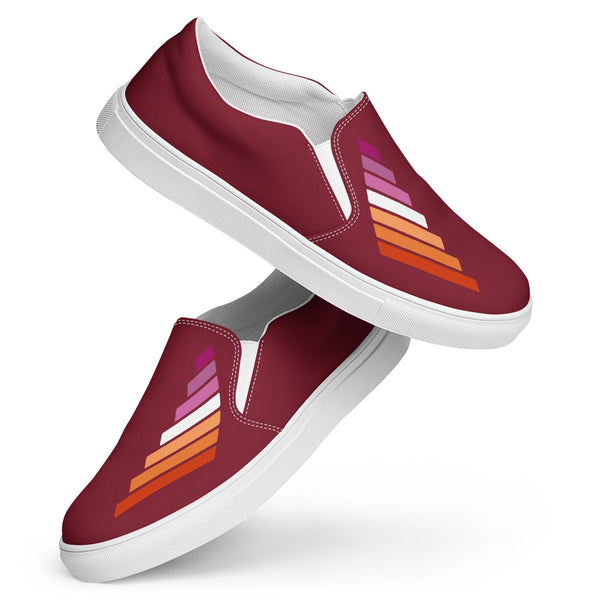 Lesbian Pride Modern Burgundy Slip-On Shoes