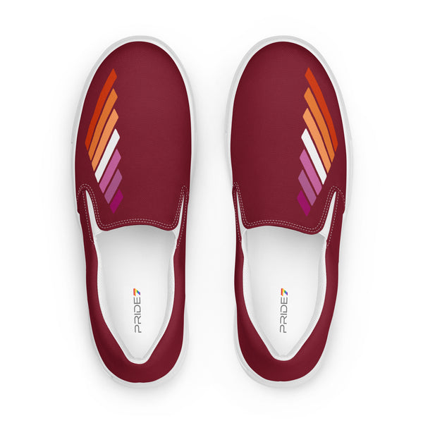 Lesbian Pride Modern Burgundy Slip-On Shoes