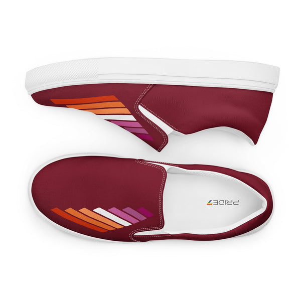 Lesbian Pride Modern Burgundy Slip-On Shoes