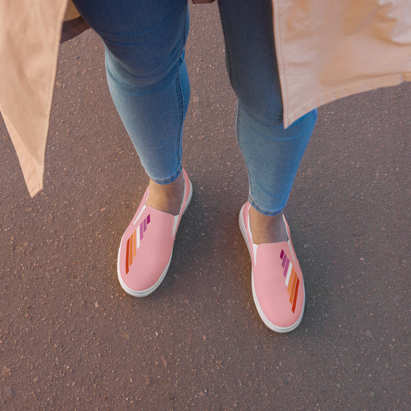 Lesbian Pride Modern Pink Slip-On Shoes