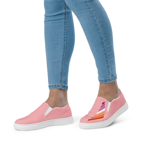 Lesbian Pride Modern Pink Slip-On Shoes