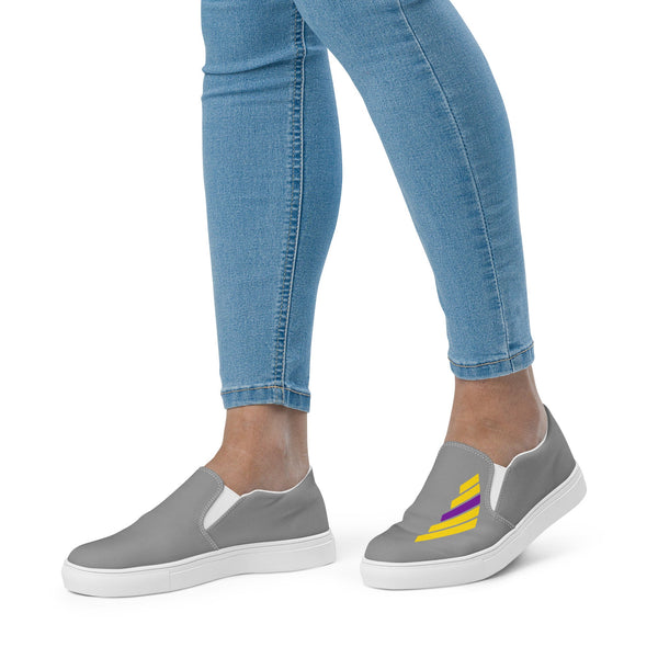 Intersex Pride Modern Gray Slip-On Shoes