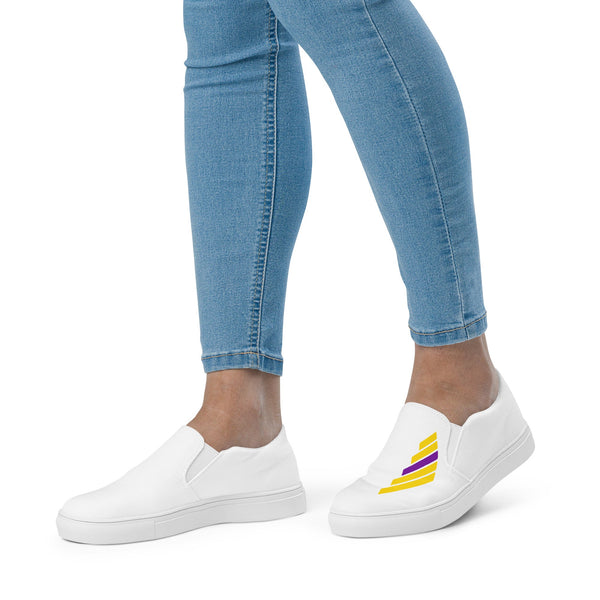 Intersex Pride Modern White Slip-On Shoes