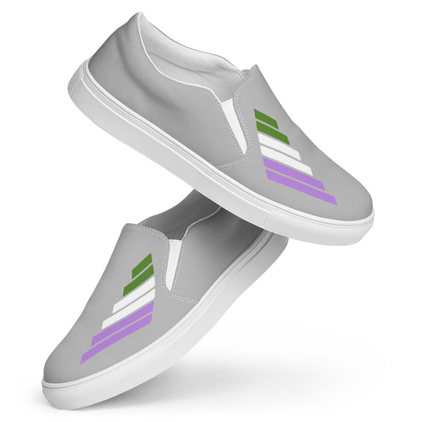 Genderqueer Pride Modern Gray Slip-On Shoes