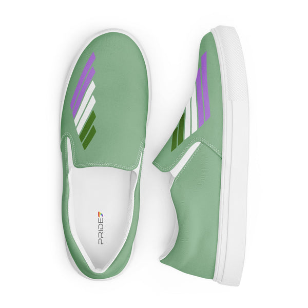 Genderqueer Pride Modern Green Slip-On Shoes