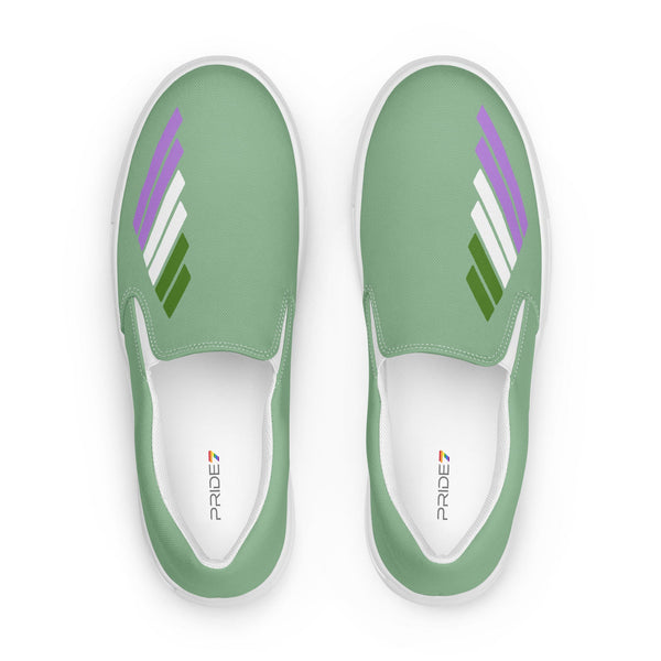 Genderqueer Pride Modern Green Slip-On Shoes