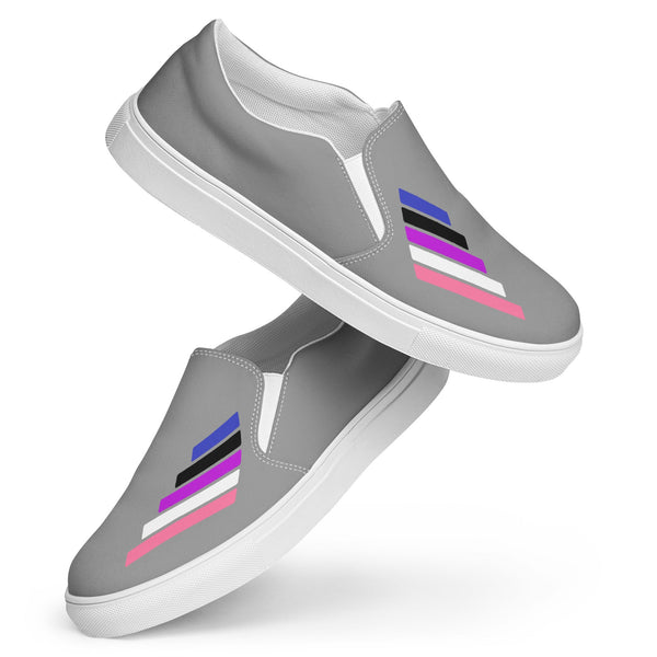 Genderfluid Pride Modern Gray Slip-On Shoes