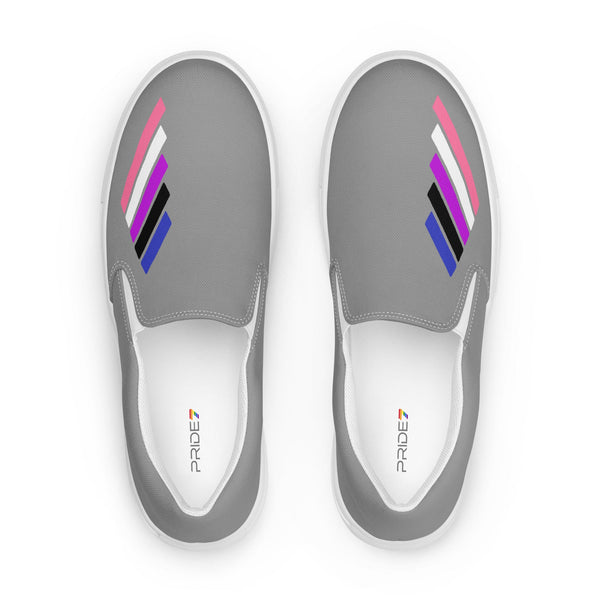 Genderfluid Pride Modern Gray Slip-On Shoes