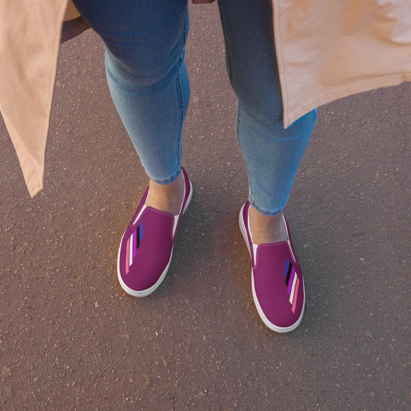 Genderfluid Pride Modern Violet Slip-On Shoes