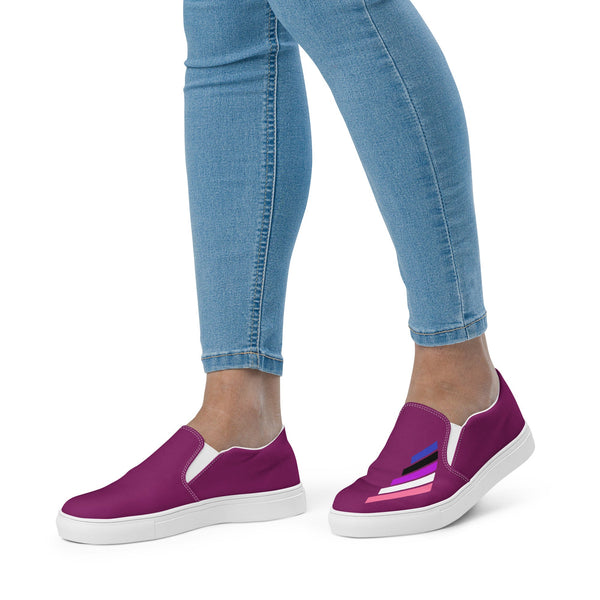 Genderfluid Pride Modern Violet Slip-On Shoes