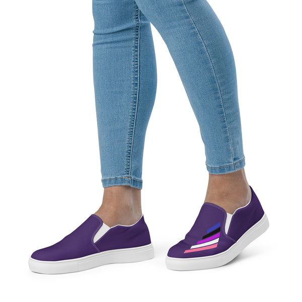 Genderfluid Pride Modern Purple Slip-On Shoes