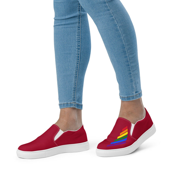 Gay Pride Modern Red Slip-On Shoes